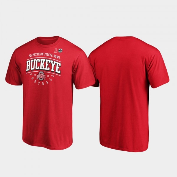 Ohio State Buckeyes Men's 2019 Fiesta Bowl Bound Primary Tackle Scarlet College Football T-Shirt 2404SYYS4